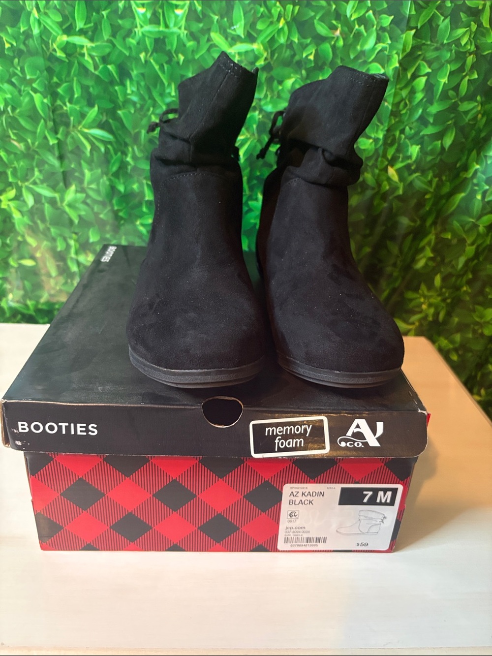 Arizona Jean Company Black Suede-Look Ankle Booties